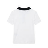 Collage-Coled POLO Collar Jersey 2025 Spring Temperament Short-Sleeved Elastic Short Knitted Top Woman