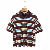 2025 Spring Long Sleeves Vintage Striped Spoo T-Shirts For Loose T-Shirts