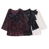Women's Dress 2025 New Spring Bow Skirt Multi-Colored Bright Sleeve Mini Dress