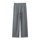 Caught Waist Wide Leg Double-Layered Leisure Trousers 2025 Spring And Summer New Women's Rope High Waist Folding Broad Leg Trousers