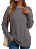 2025Temu Women's Long-Sleeved Top Loose Autumn Winter De Velvet Casual Collar Jersey