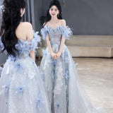 Black Glid Evening Dress Light Luxury Small Chinese Feng Shui Ink Painting Annual Dress Birthday Host Performance Dress Dress