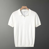 Light-Cooked Fashion Knitted T-Shirt Men's Summer Niche Breathable Short-Sleeved POLO Shirt Korean Version Of Loose Half-Sleeved Top