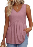 2025 New Women's Vest Flowing Lotus Leaf Side Top Women's Elegant Sleeveless V-Neck Doll Vest