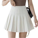 The Elastic Force Is Tight Waist 100 Folded Skirt Girl Jk Uniform A Word Skirt College Small High Waist Thin Short Skirt