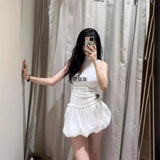 Slim-Backless Sleeveless Dress Floral Bud Dress With Thin Short Skirt Summer New