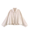 2025 Spring New Women's Fashion Army Green Velvet Effect Short Long Sleeve Epaulets Coat