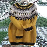 Wish Hot New Sweater Women's Round Collar Color Loose Fashion Knitted Shirt Long Sleeve