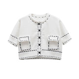 Short-Sleeved Knitted Cardigan Women's New Short Spring Line 6003 Sweater 2025 Porch Decoration Picture Color