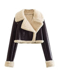2025 Winter New Y2K Women's Collar Fur All-In-One Double-Sided Short Jacket Jacket