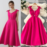 Light Luxury Banquet High-End Court Style Dress Temperament V Receive Waist Thin High-End Exquisite Dress