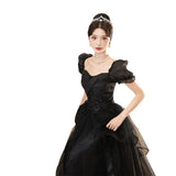 Black Evening Dress Dress 2025 New Banquet Temperament Long-Term Luxury Minit Dinner Hosts Walk Show Evening Dress