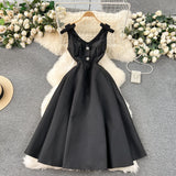 Light Luxury Banquet High-End Court Style Dress Temperament V Receive Waist Thin High-End Exquisite Dress