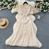 French Inside Sweater Dress Women 2025 Winter Elastic Repair Slimming Famous Wind Single Buckle Knitted Long Skirt