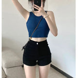 Black Shorts Women Wear The Bottom Of The Summer High-Waisted Hot Babes Tight Fat MM Jeans Kited Super Short Hot Pants