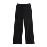 Women's Clothing 2025 Autumn New Texture Vest Top + Straight Trousers Set