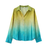 2025 Summer Tie-Dye Silk-Stained Shirt Trousers Set