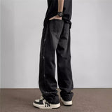 Fashion Niche Jeans Men 2025 New Spring And Autumn High Street Retro Old High Street Wide Legs Long Pants