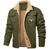 Autumn And Winter Men's Jacket With Velvet Cotton Work Clothes Casual Jacket Jacket
