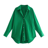 2025 Street Fashion New Women's Clothing City Autumn Multi-Color V-Neck Casual Shirt