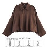 2025 Spring Pilot Jacket Bat Sleeve Zipper Loose Tuffen Jacket Women's Casual Jacket