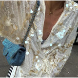 Women's Explosive Beads Decoration And Long-Sleeved Jacket