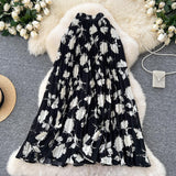 Chiffon Half-Dress Dress Woman Autumn 2025 New Shade Across The Flowing Large Umbrella Skirt Folded Flower A Word Half Skirt