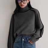 2025 Maillard Autumn Winter Stripes Thin Leisure Loose Set Knitted Lazy Wind Sweater