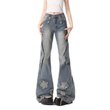 Fat Mm Full Hip Waist Than Micro-Tight Jeans Female Vibe Star Babes Slimming Straight Tube Trousers