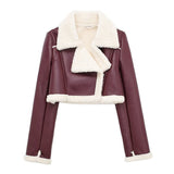 2025 New Autumn And Winter Double-Sided Locomotive Jacket Jacket Women's Short-Colored Zipper Top