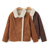 2025 New Women's Autumn And Winter Fashion Fur Collar Collar Collar Velvet Jacket Jacket