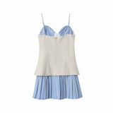 Z2025 Spring And Summer New Women's Fashion Sexy Silk Splicing Slinged Dress 2304165