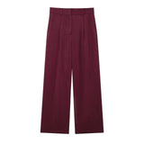 Autumn 2025 New Women's Retro Casual Double-D Row Blazer High-Rise Straight Trousers Set