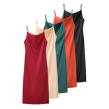Women's Clothing 2025 Spring New Fashion Texture Texture Swing Tie Slings Fansuit Dress