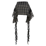 2025 Summer New Women's Retro Port Style Splicing Irregular Design Body Skirt