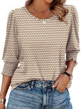 25 Color Women's Clothing 2025 Autumn Loose Leisure Printing Seven-Sleeve Round-Neck T-Shirt Top