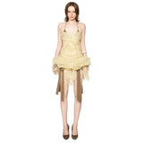Fashion 2025 Autumn And Winter New Women's Sexy Hottie Sling Design Folds To Repair Sleeveless Dress