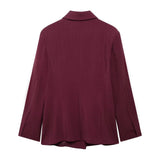Autumn 2025 New Women's Retro Casual Double-D Row Blazer High-Rise Straight Trousers Set