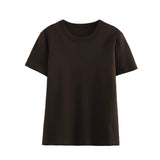 Black And White Foundation Shirt T-Shirt 2025 Summer Short-Sleeved Round Collared Women's Top