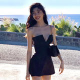 Spring 2025 Fashion Trend Women's New One-Word Collar Chest Bare Back Sexy Dress