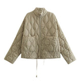 New Solid Color Collar Zipper Large Pocket With Long-Sleeved Cotton Coat Water-Washed Cotton Clothes
