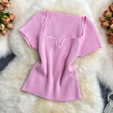 Summer Babes Style Short-Sleeved Design Sense Of Small Side Collar Machine Collar Collar Collar Collar Collar Collar Collar Collar Collar Collar Collar Collar Collar Collar Collar Collar Collar Collar Collar Collar Collar Collar Collar Collar