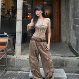 Fashion 2025 Winter New Women's Hottie Design Feel Sleeveless Bra Set Up Sexy Vest