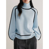 2025 Maillard Autumn Winter Stripes Thin Leisure Loose Set Knitted Lazy Wind Sweater