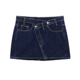 Cowboy Miniskirt 2025 Spring Packed Assymmetric Single-Dunk Repaired Half-Bidden Dress Girl