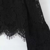 Spring 2025 New Women's Fashion Simple Collar Long-Sleeved Lace Shirt Top