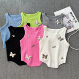 Small Man Body-In-Body Temperament Butterfly Short Sleeveless Vest Sling Female Summer Design Sense Niche Bottoming Shirt Top