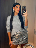 2025 Women's Autumn New Temperament Light Sexy Party Shiny Squin Mini Skirt Y2K