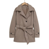 Women's 2025 New Fashion Temperament Double-Necked Belt Soft Coat
