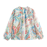 2025 Spring Comfortable Wearing Multi-Colored Vibrant Flower-Printing Prefectural Silk Shirts